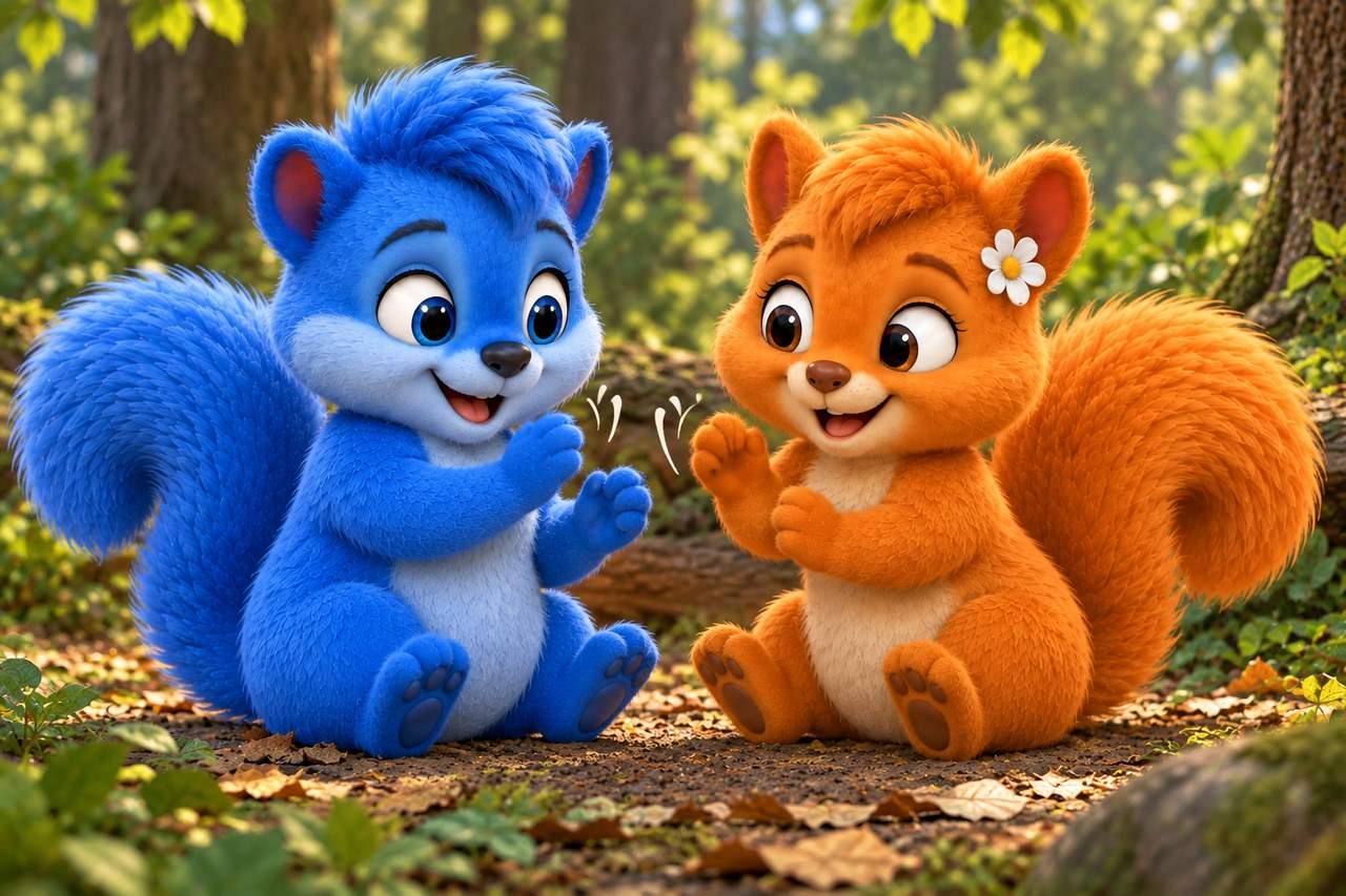 Puschel und Flauschi üben einen einfachen Pfotenrhythmus im Sitzen.