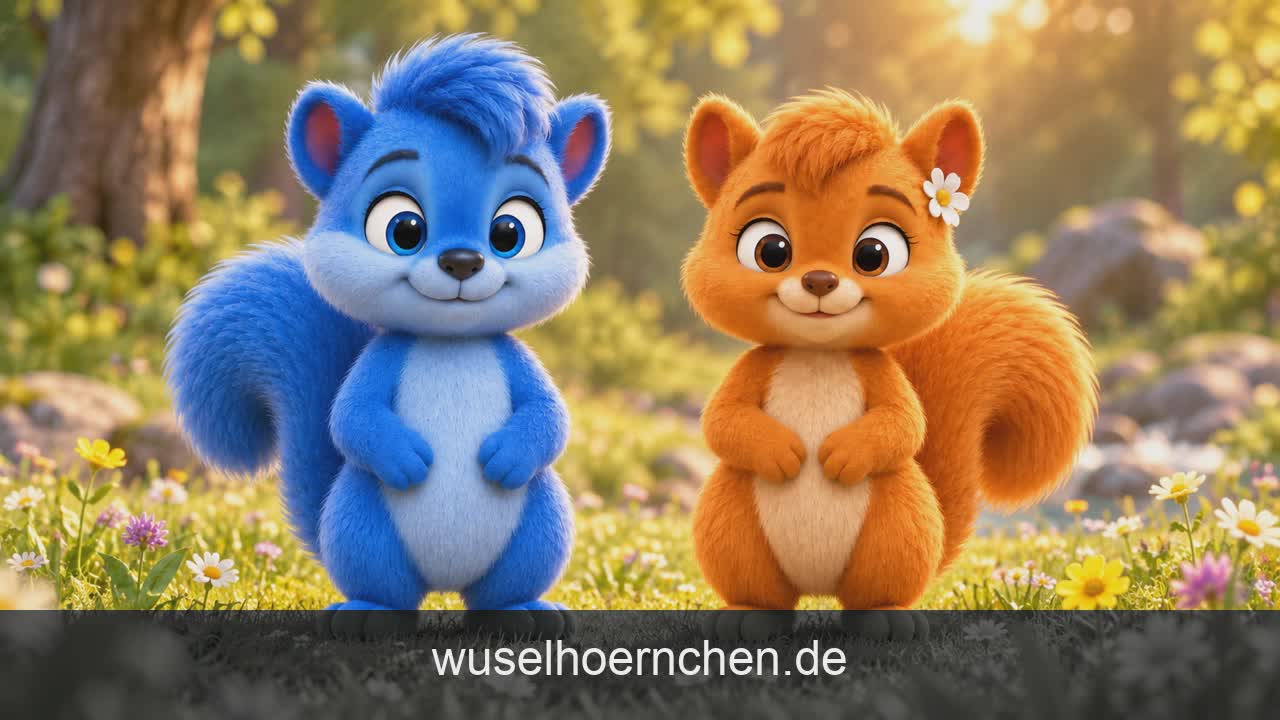 Auf der Blumenwiese erzählen Puschel und Flauschi, was euch bei Wuselhörnchen erwartet: Geschichten, Naturwissen, Bastelideen, Rezepte und ihr Wuselhaus.